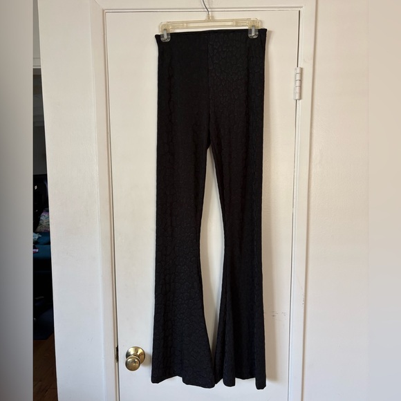 Show Me Your MuMu Pants - Show Me Your MuMu Black Leopard Bam Bam Bells Flare Pants Size Small